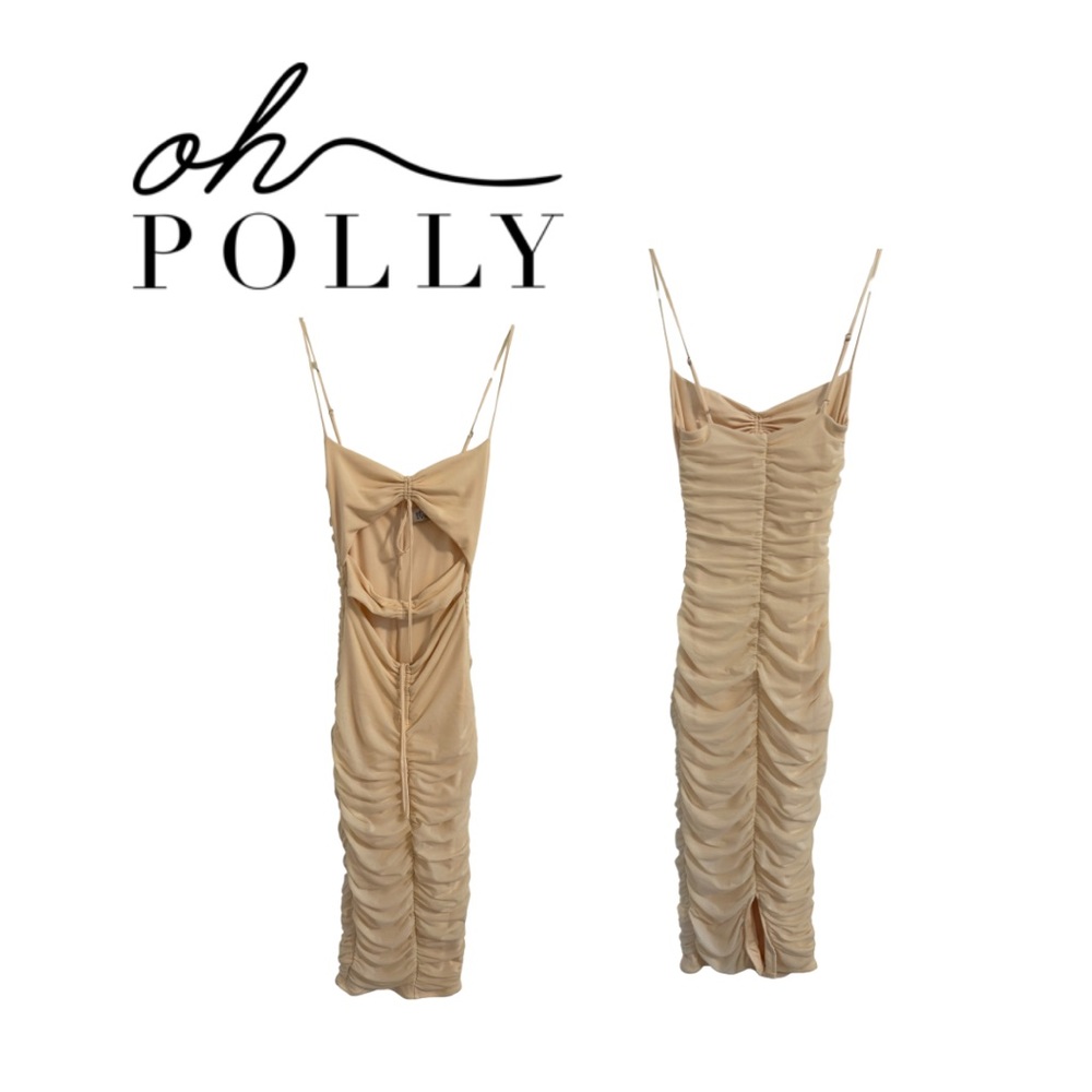 Oh Polly Cutout Midi Ruched Dress
